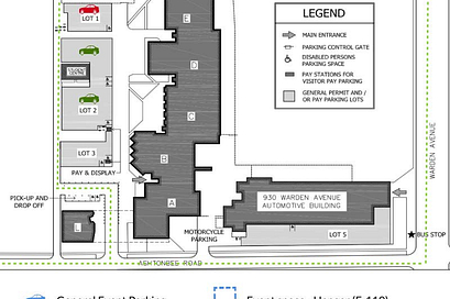 Ashtonbee campus event entrance and exit map